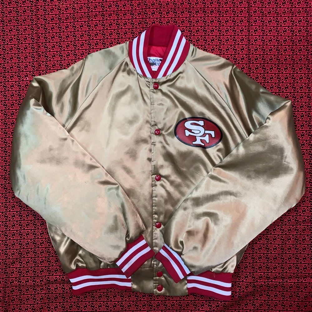 Vintage Satin Chalk Line 49ers Jacket